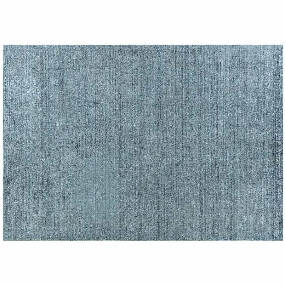 Handmade Rug Woven in India High Quality Wool and Bamboo Silk - Anella Viadurini
