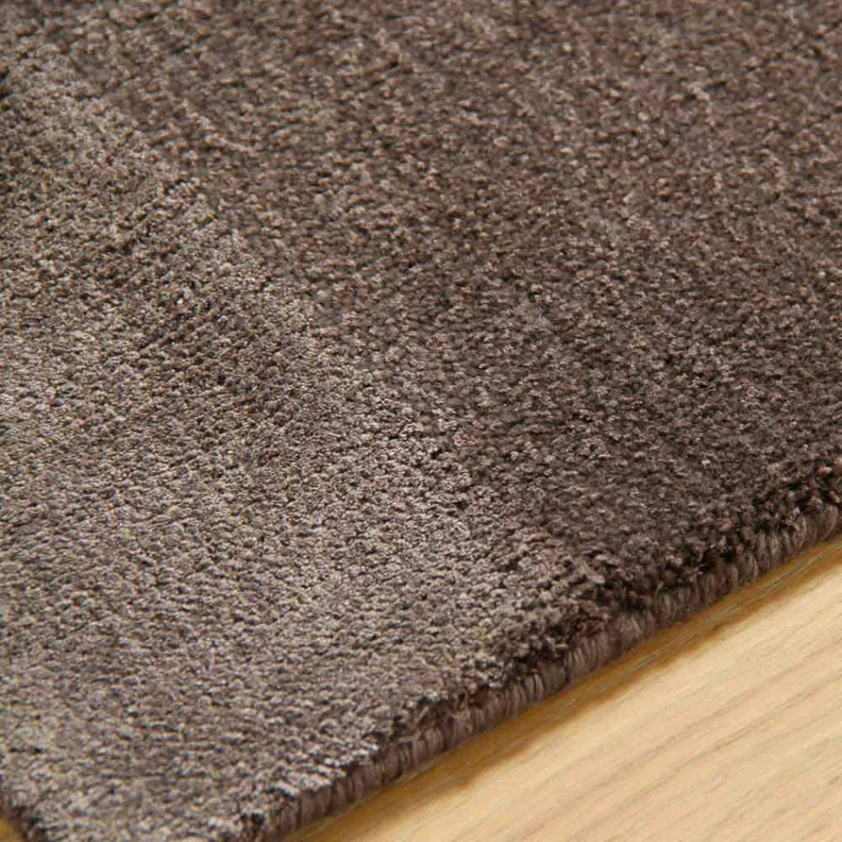 Large Colored Wool and Silk Rug with Modern Design Band - Blend Viadurini