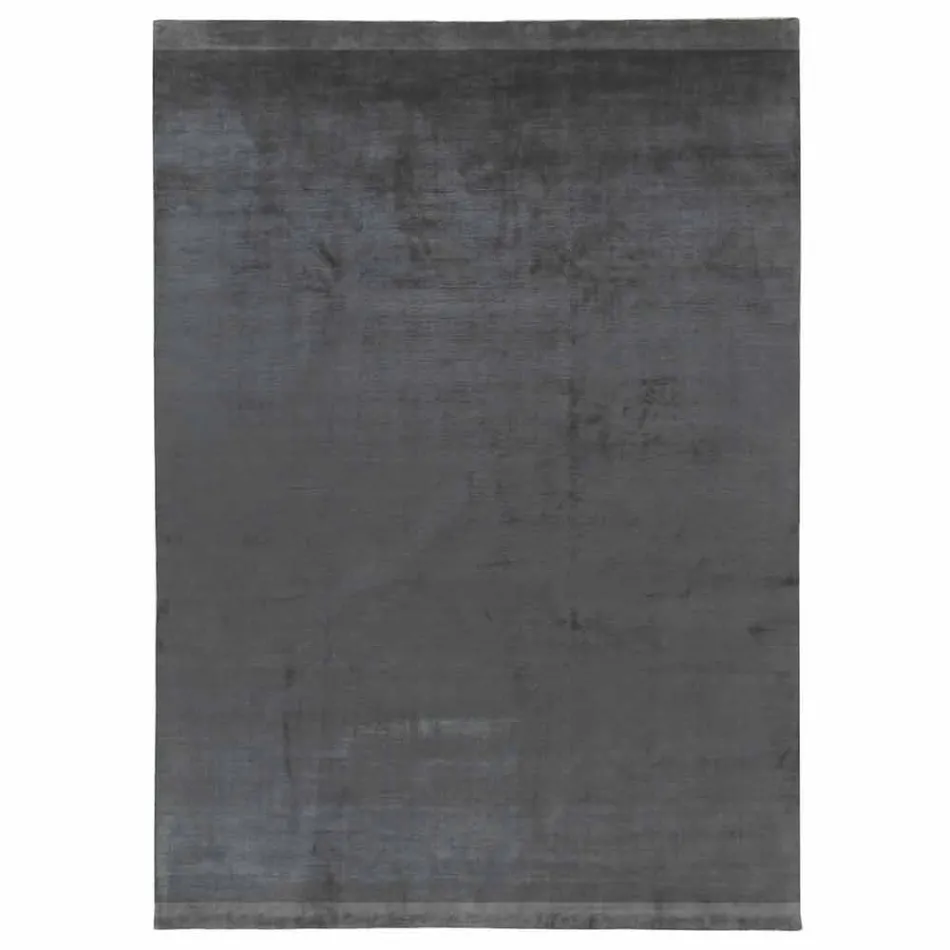 Large Colored Wool and Silk Rug with Modern Design Band - Blend Viadurini