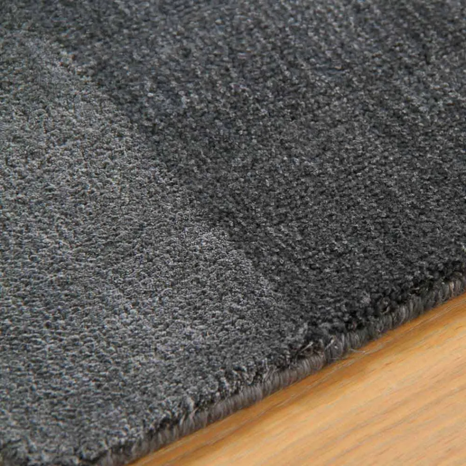 Large Colored Wool and Silk Rug with Modern Design Band - Blend Viadurini