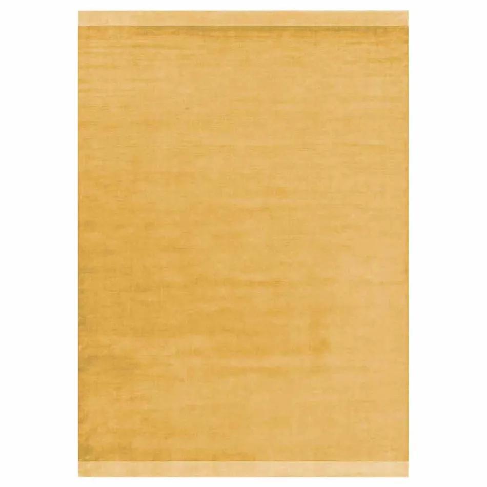 Large Colored Wool and Silk Rug with Modern Design Band - Blend Viadurini