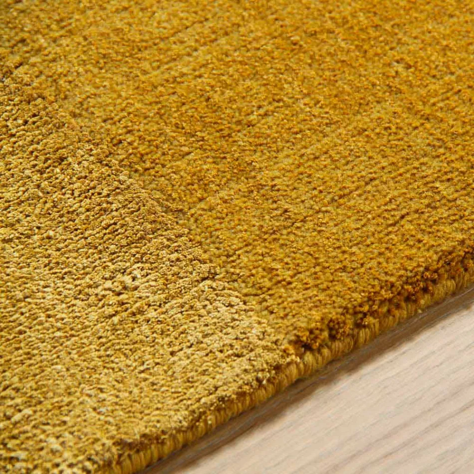 Large Colored Wool and Silk Rug with Modern Design Band - Blend Viadurini