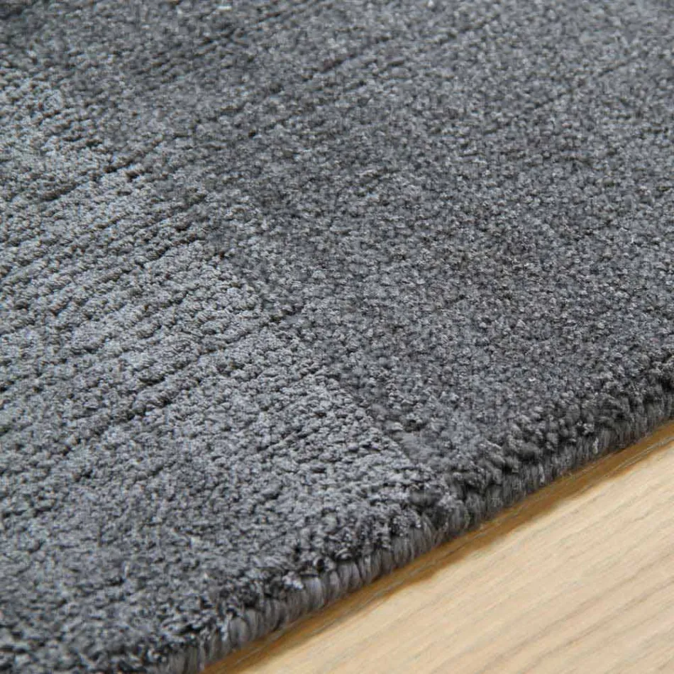 Large Colored Wool and Silk Rug with Modern Design Band - Blend Viadurini