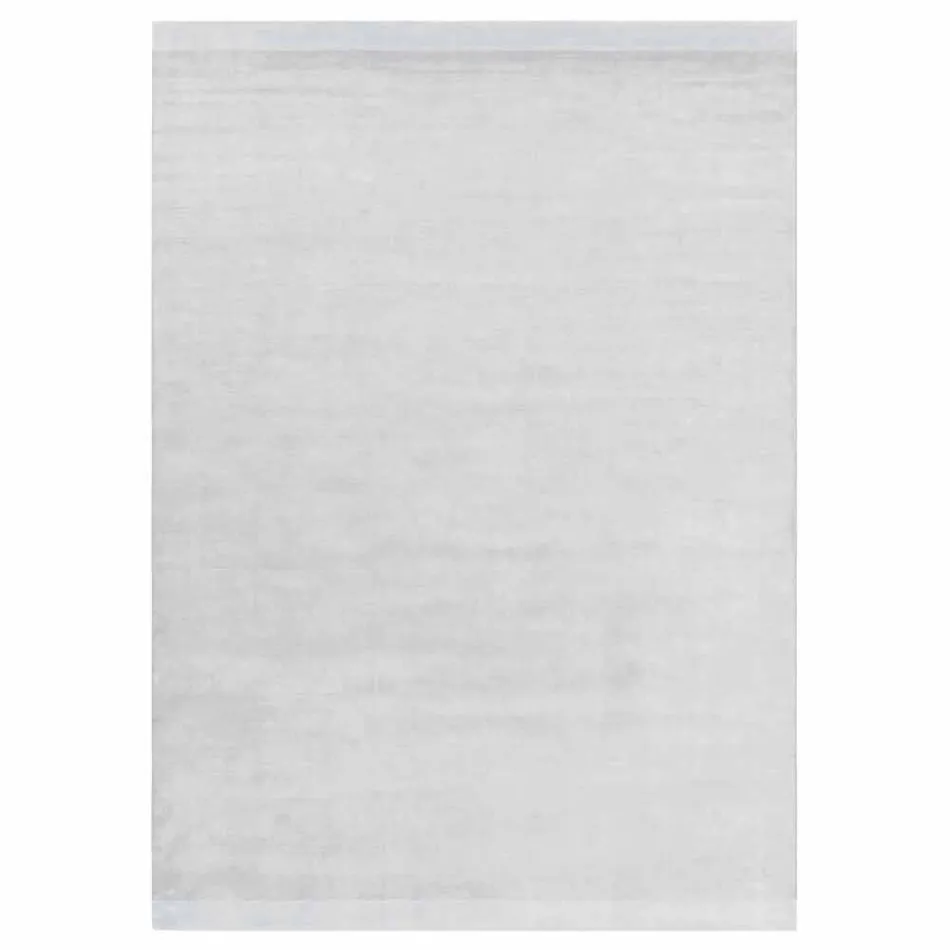 Large Colored Wool and Silk Rug with Modern Design Band - Blend Viadurini