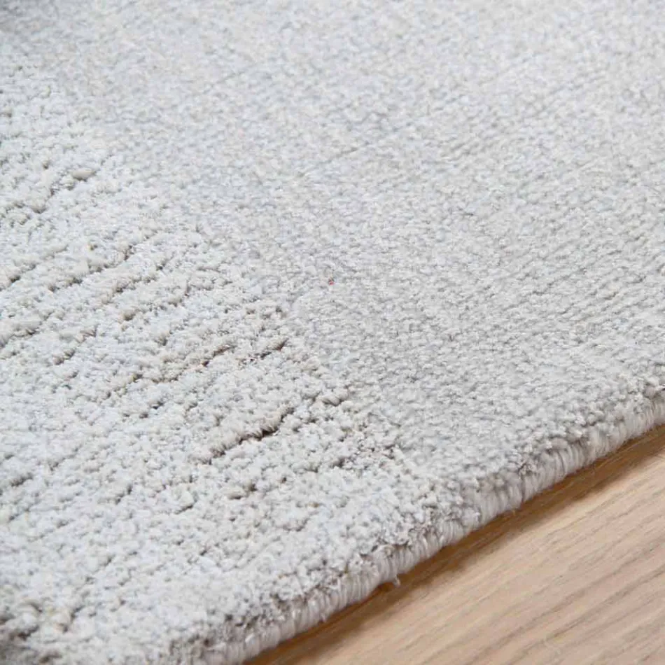 Large Colored Wool and Silk Rug with Modern Design Band - Blend Viadurini