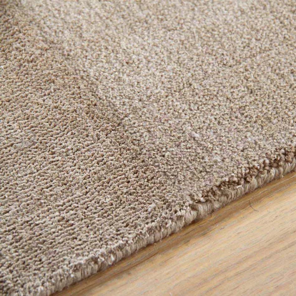 Large Colored Wool and Silk Rug with Modern Design Band - Blend Viadurini