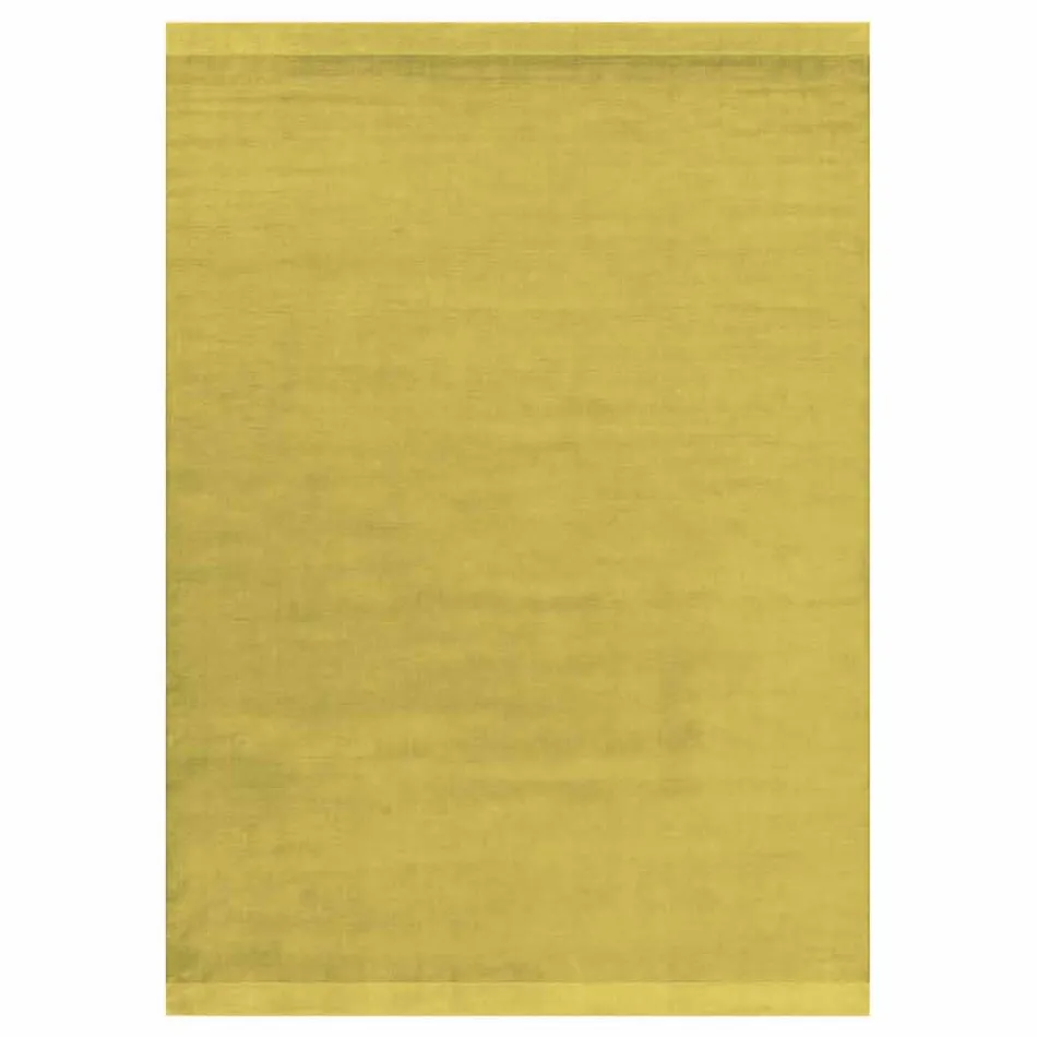 Large Colored Wool and Silk Rug with Modern Design Band - Blend Viadurini