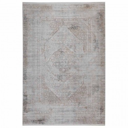 Acrylic and Viscose Anti-Slip Rug with Grey Beige Design - President Viadurini