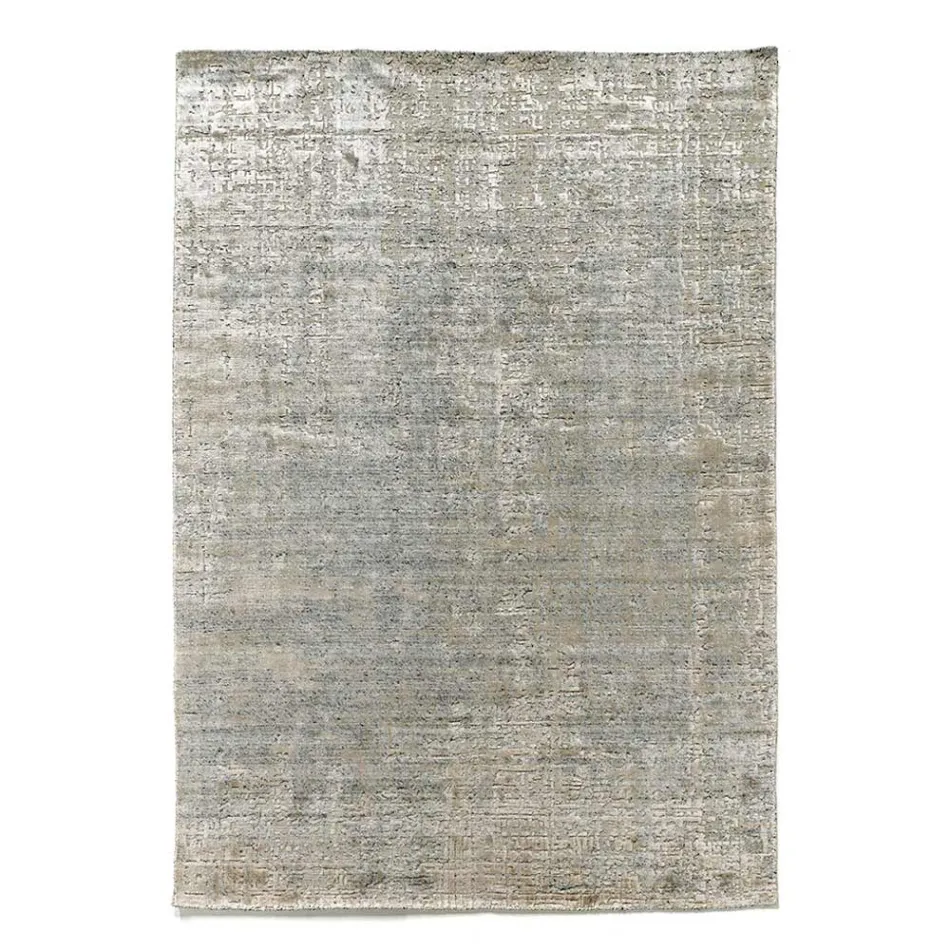 Modern Hand-Knotted Lounge Carpet in Bamboo Silk and Cotton - Buba Viadurini