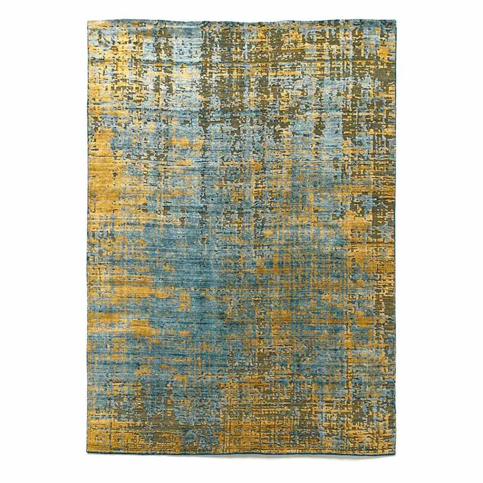 Modern Hand-Knotted Lounge Carpet in Bamboo Silk and Cotton - Buba Viadurini