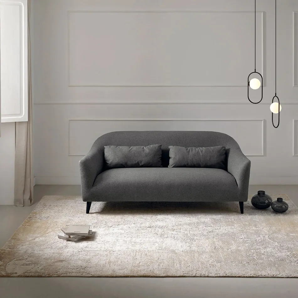 Modern Elegant Design Lounge Carpet in Bamboo Silk and Wool - Pasha Viadurini