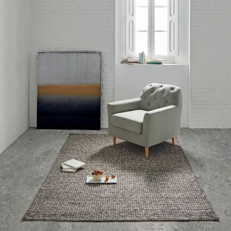 Modern Hand-Woven Wool and Cotton Carpet for the Lounge - Relict Viadurini