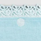 Cotton and Linen Sponge Bathroom Rug with Poema Lace 2 Colours - Cuorotto Viadurini
