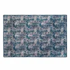 Rectangular Blue Kilim Cotton Rug with Colored Patchwork - Fibre Viadurini