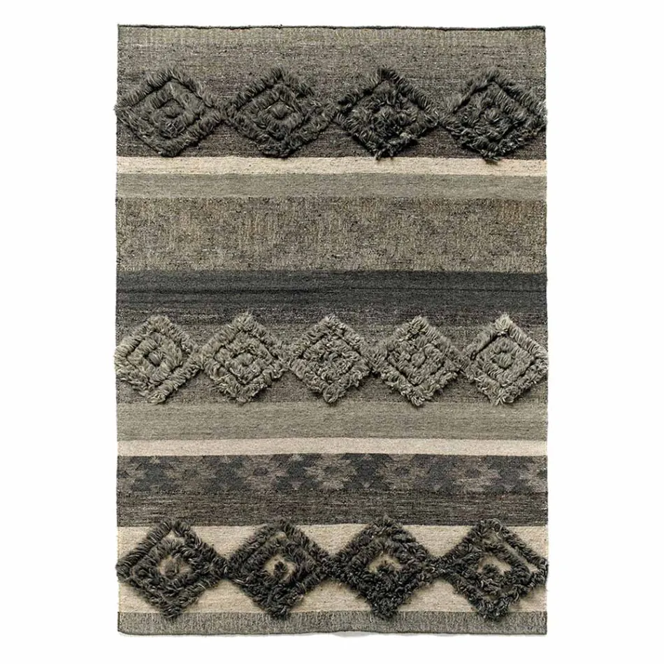 Rectangular Carpet in Wool, Cotton and Viscose for Modern Lounge - Zorro Viadurini