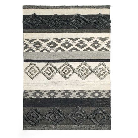 Rectangular Carpet in Wool, Cotton and Viscose for Modern Lounge - Zorro Viadurini