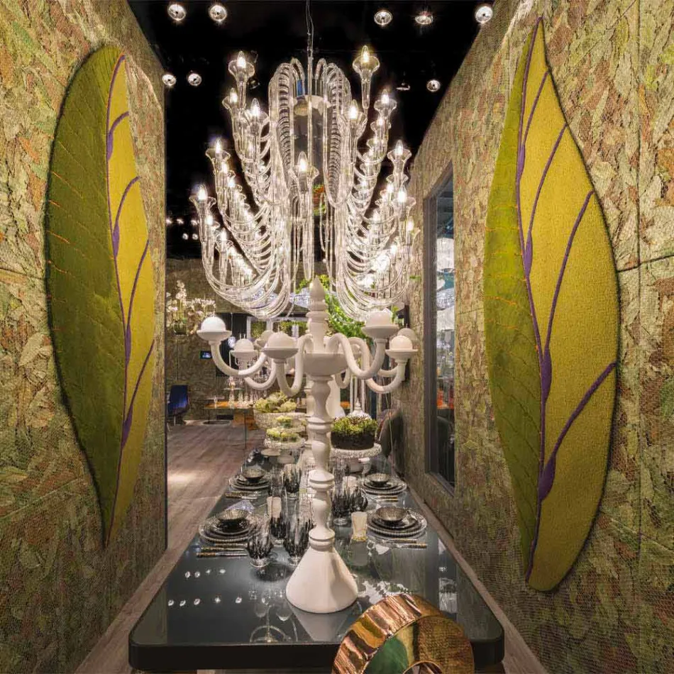 Leaf Shaped Lounge Rug in Hand-Tufted Wool Made in Italy - Acino Viadurini