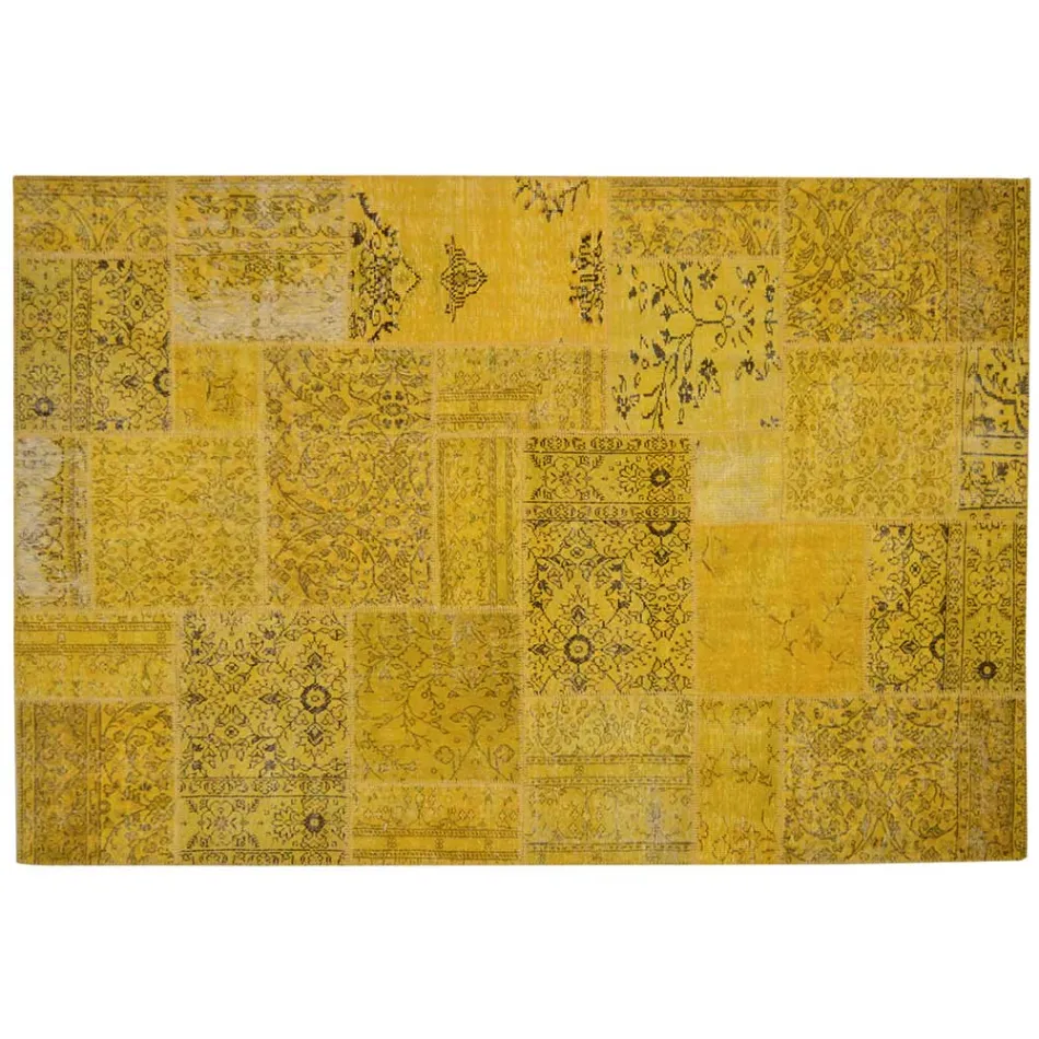 Artisan Patchwork Lounge Carpet Hand Knotted in Türkiye - Raimund Viadurini
