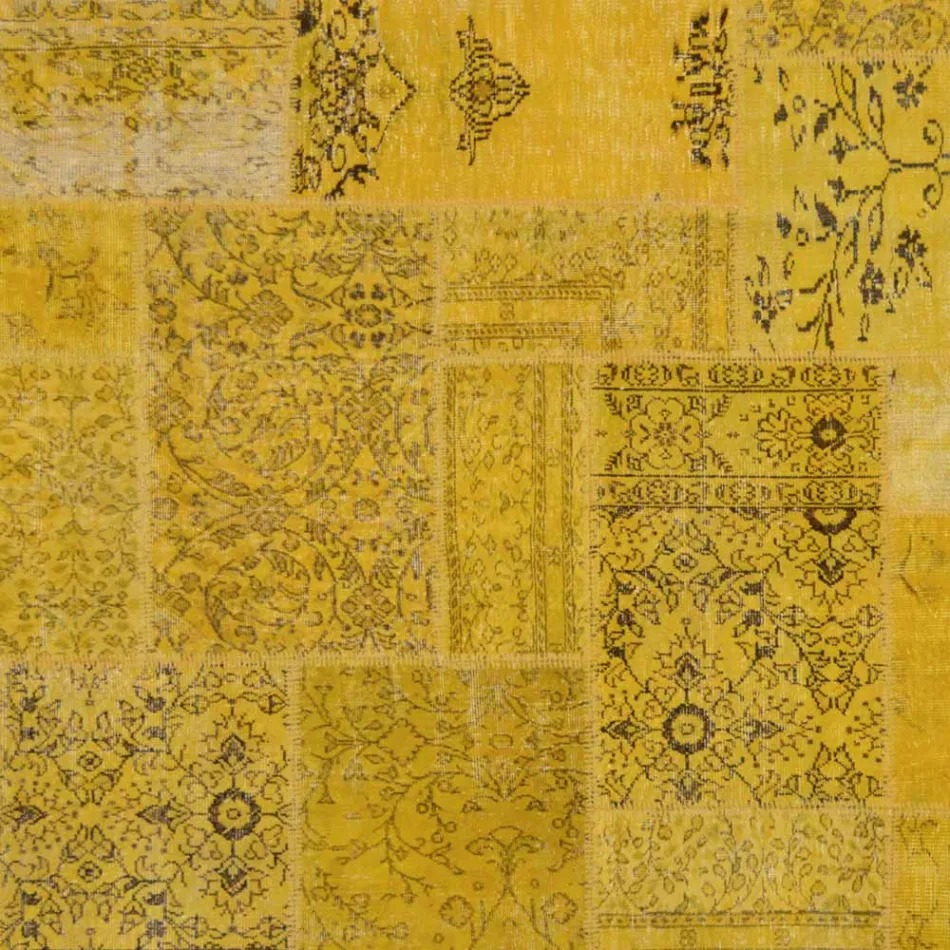 Artisan Patchwork Lounge Carpet Hand Knotted in Türkiye - Raimund Viadurini