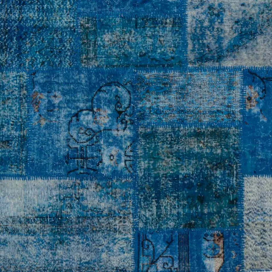 Artisan Patchwork Lounge Carpet Hand Knotted in Türkiye - Raimund Viadurini