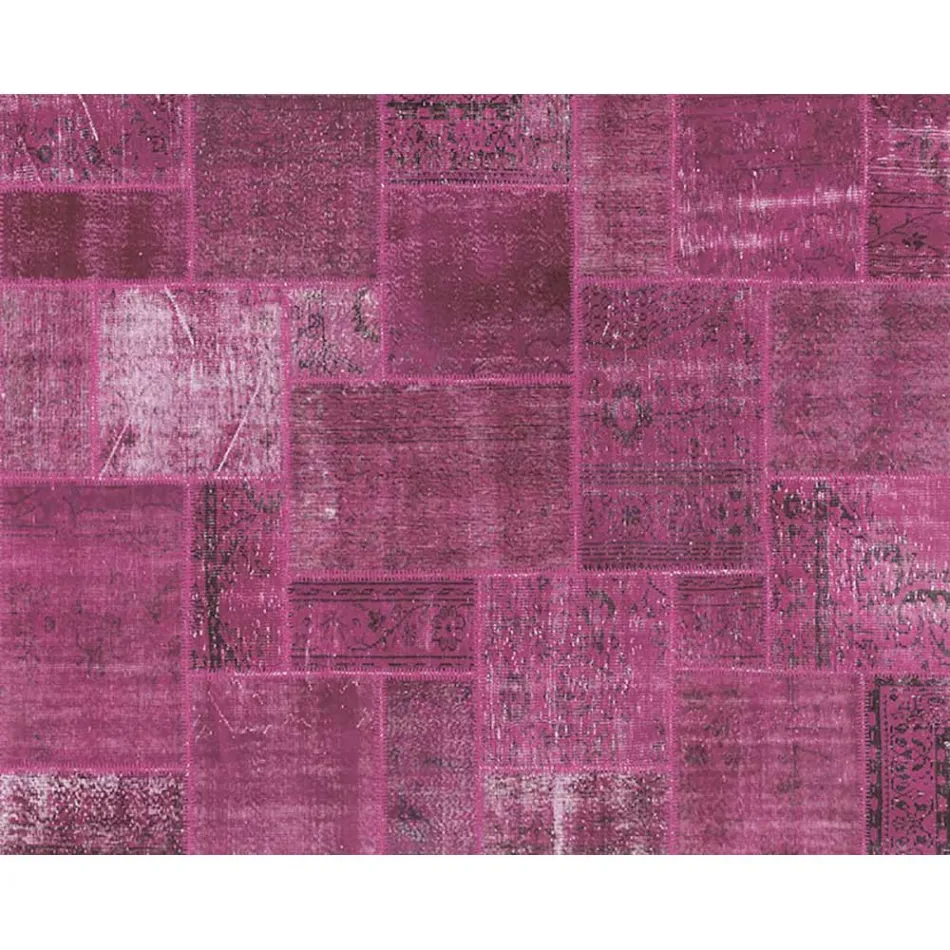 Artisan Patchwork Lounge Carpet Hand Knotted in Türkiye - Raimund Viadurini