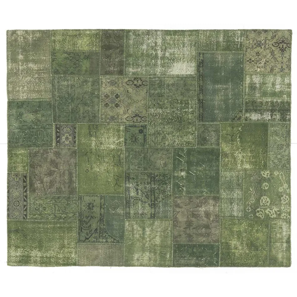 Artisan Patchwork Lounge Carpet Hand Knotted in Türkiye - Raimund Viadurini