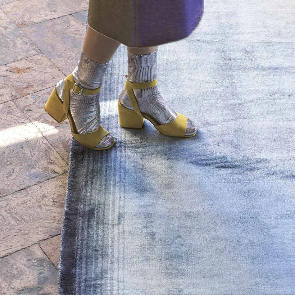 Handmade Lounge Carpet in High Quality Viscose Woven in India - Bonnet Viadurini