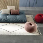 Wool and Cotton Lounge Carpet with Modern Geometric Design - Metria Viadurini