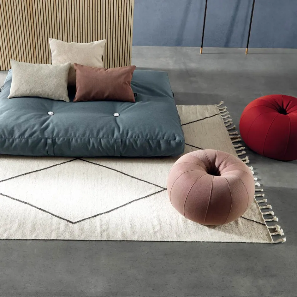 Wool and Cotton Lounge Carpet with Modern Geometric Design - Metria Viadurini