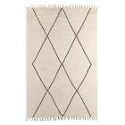 Wool and Cotton Lounge Carpet with Modern Geometric Design - Metria Viadurini