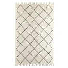 Modern Lounge Carpet with Geometric Pattern in Wool and Cotton - Metria Viadurini