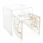 Design tables in colored plexiglass produced in Italy, Spinoso Viadurini