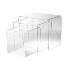 Lounge Coffee Tables in Transparent Minimal Acrylic Crystal 3 Pieces - Cecco Viadurini