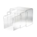 Lounge Coffee Tables in Transparent Minimal Acrylic Crystal 3 Pieces - Cecco
