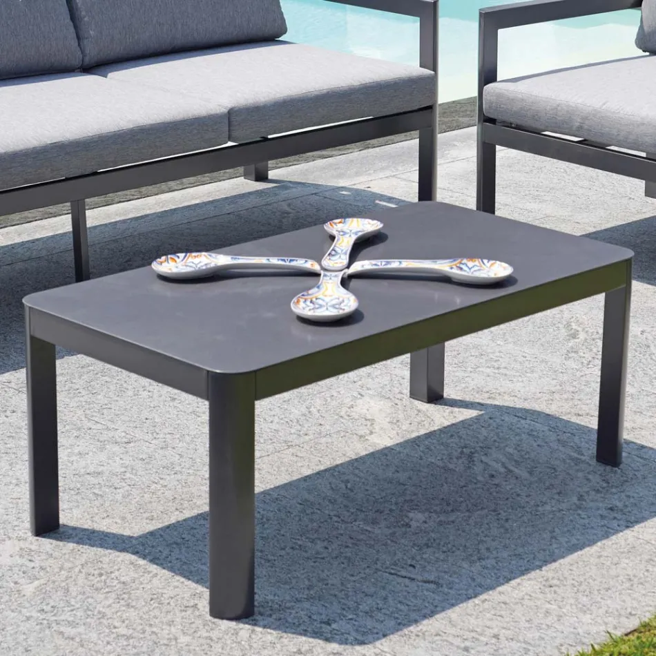 100x55 cm Garden Table in Aluminium with Different Finishes - Mickey Mouse Viadurini