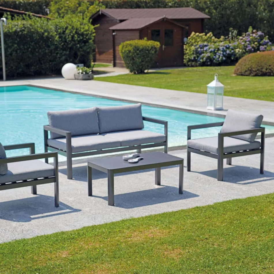 100x55 cm Garden Table in Aluminium with Different Finishes - Mickey Mouse Viadurini