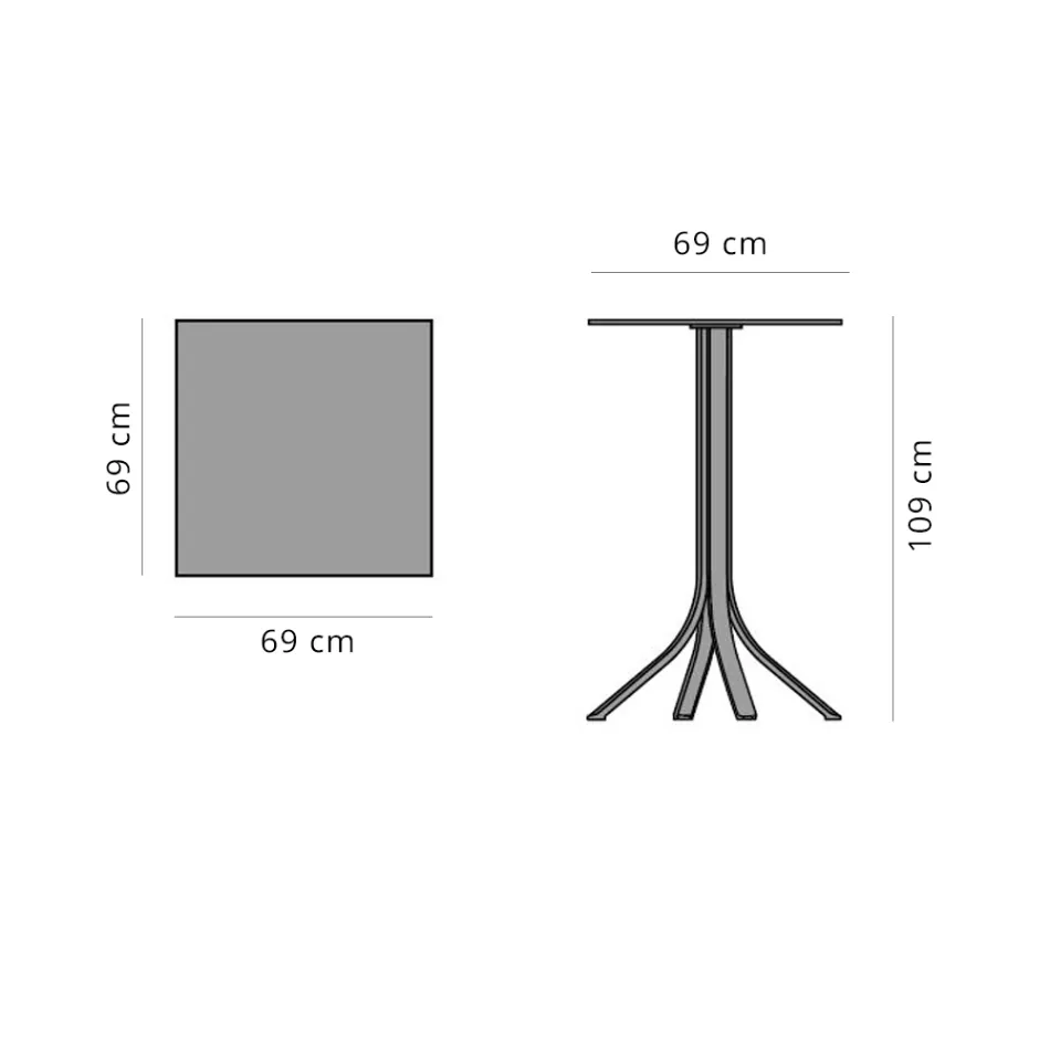 High Outdoor Bar Table with 4 Legs in Aluminium in 2 Colours - Filomena Viadurini