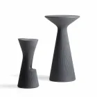 High Outdoor Coffee Table in Polyethylene with Round Top Made in Italy - Desmond Viadurini