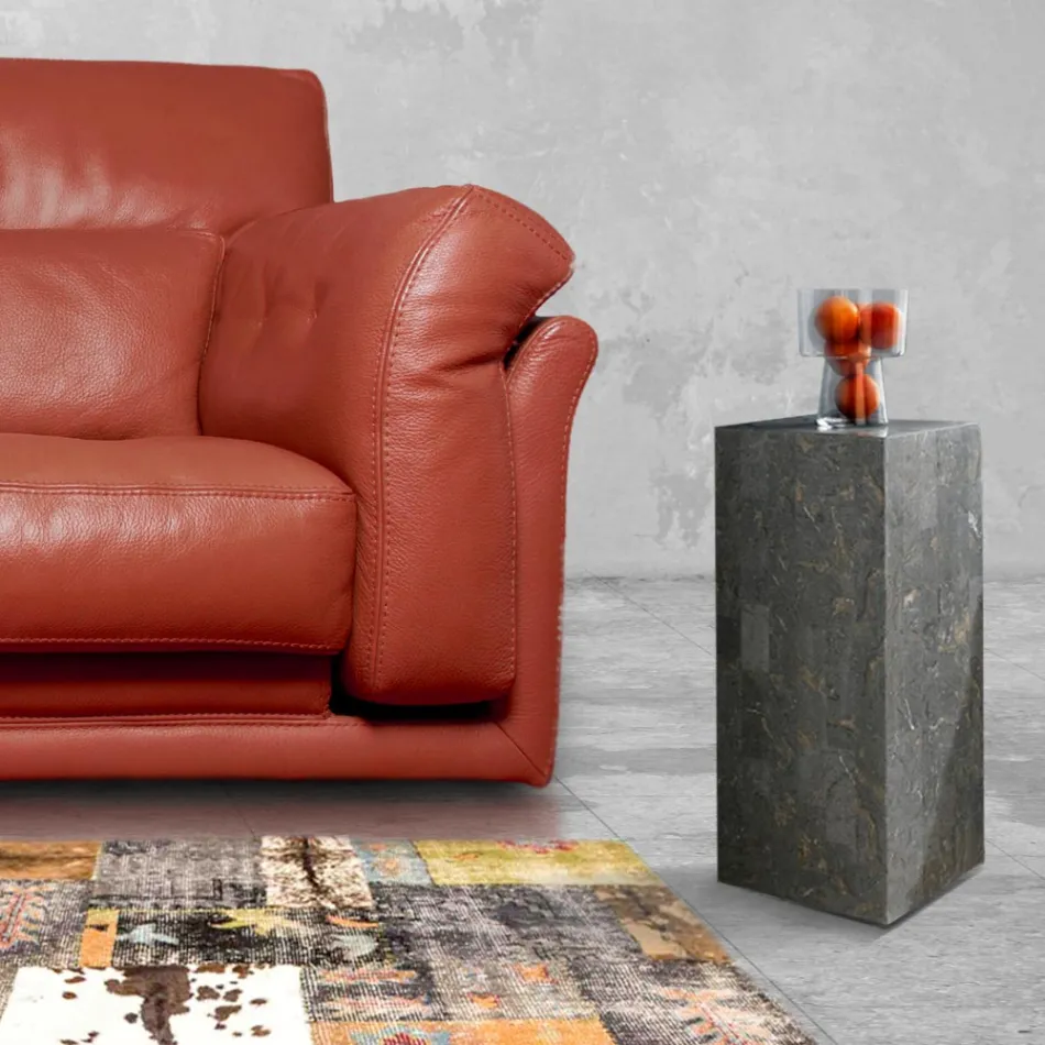 High Coffee Table in Fossil Stone Grey Finish - Florida Viadurini