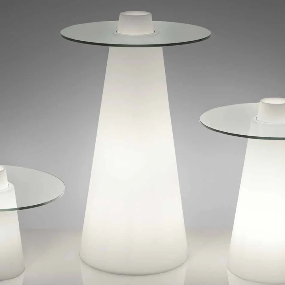 Slide Peak high table (H120) polyethylene and glass made in Italy Viadurini