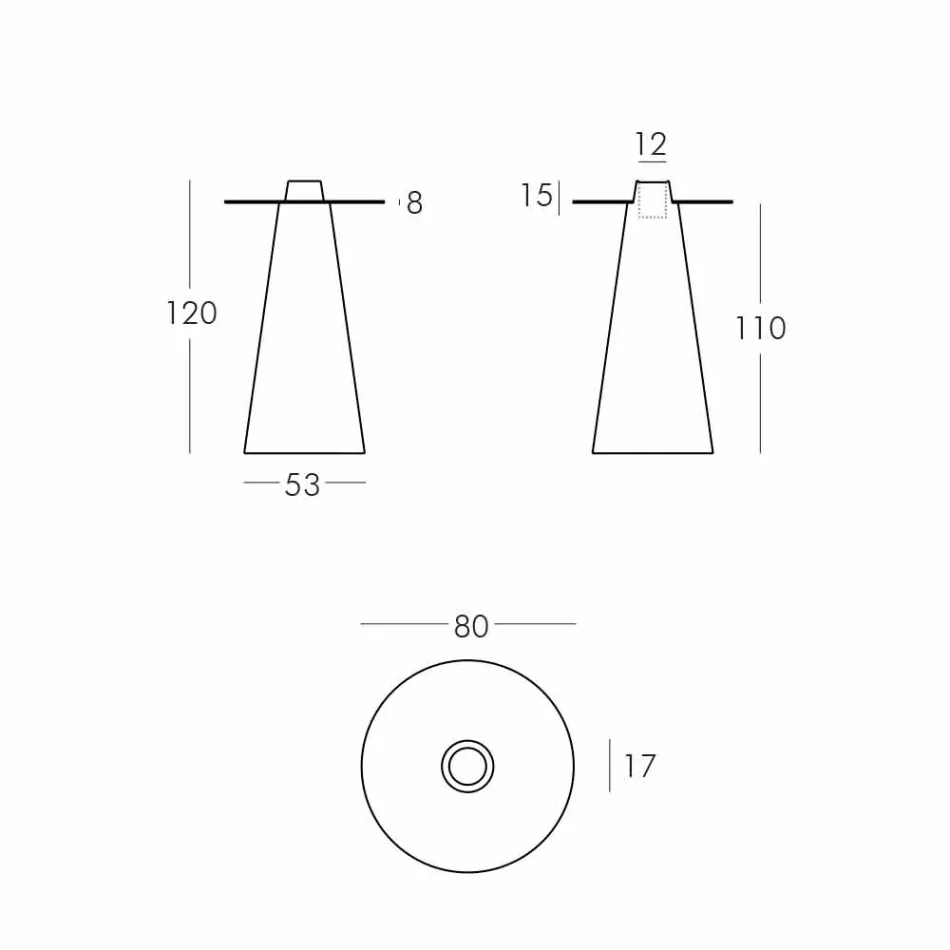 Slide Peak high table (H120) polyethylene and glass made in Italy Viadurini