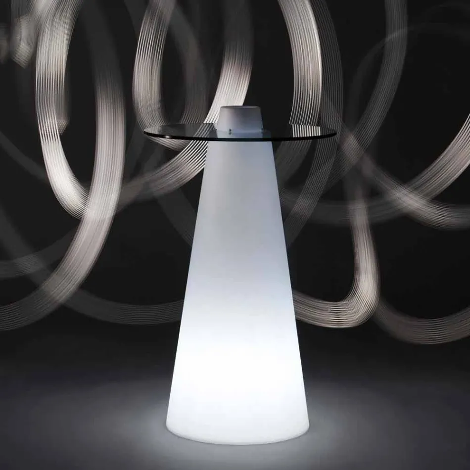 Slide Peak high table (H120) polyethylene and glass made in Italy Viadurini