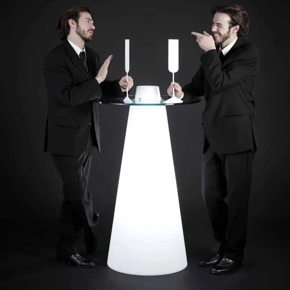 Slide Peak high table (H120) polyethylene and glass made in Italy Viadurini