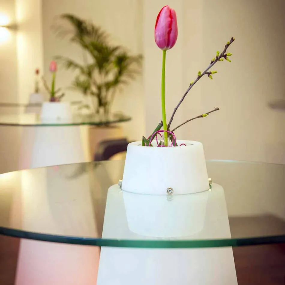 Slide Peak high table (H120) polyethylene and glass made in Italy Viadurini