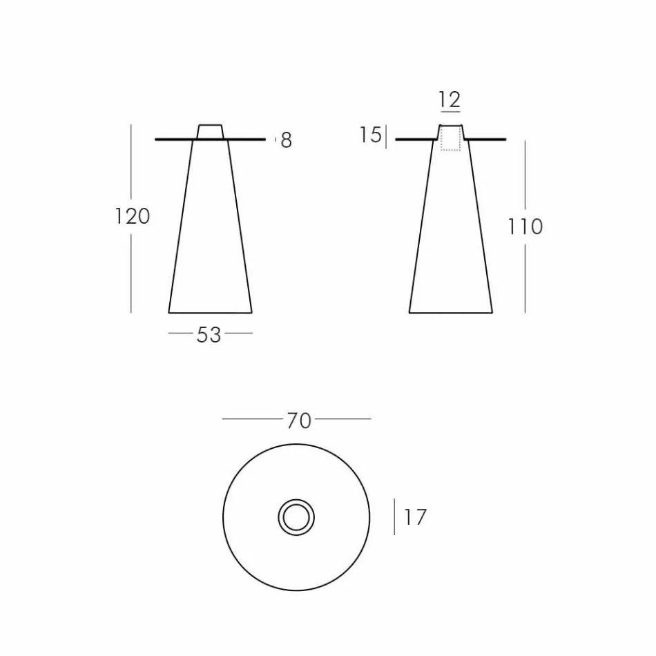 Slide Peak high table (H120) polyethylene and glass made in Italy Viadurini