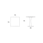 High Square Coffee Table in Inclined Metal and Matt Ceramic Top - Coriko Viadurini