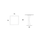 High Square Coffee Table in Inclined Metal and Matt Ceramic Top - Coriko Viadurini