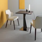 High Square Coffee Table in Inclined Metal and Matt Ceramic Top - Coriko Viadurini