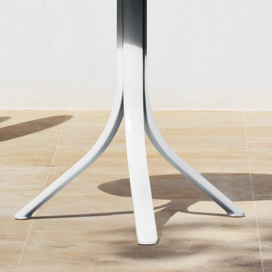 Outdoor Bar Table with 3 Reclining Aluminium Legs in 2 Finishes - Filomena Viadurini