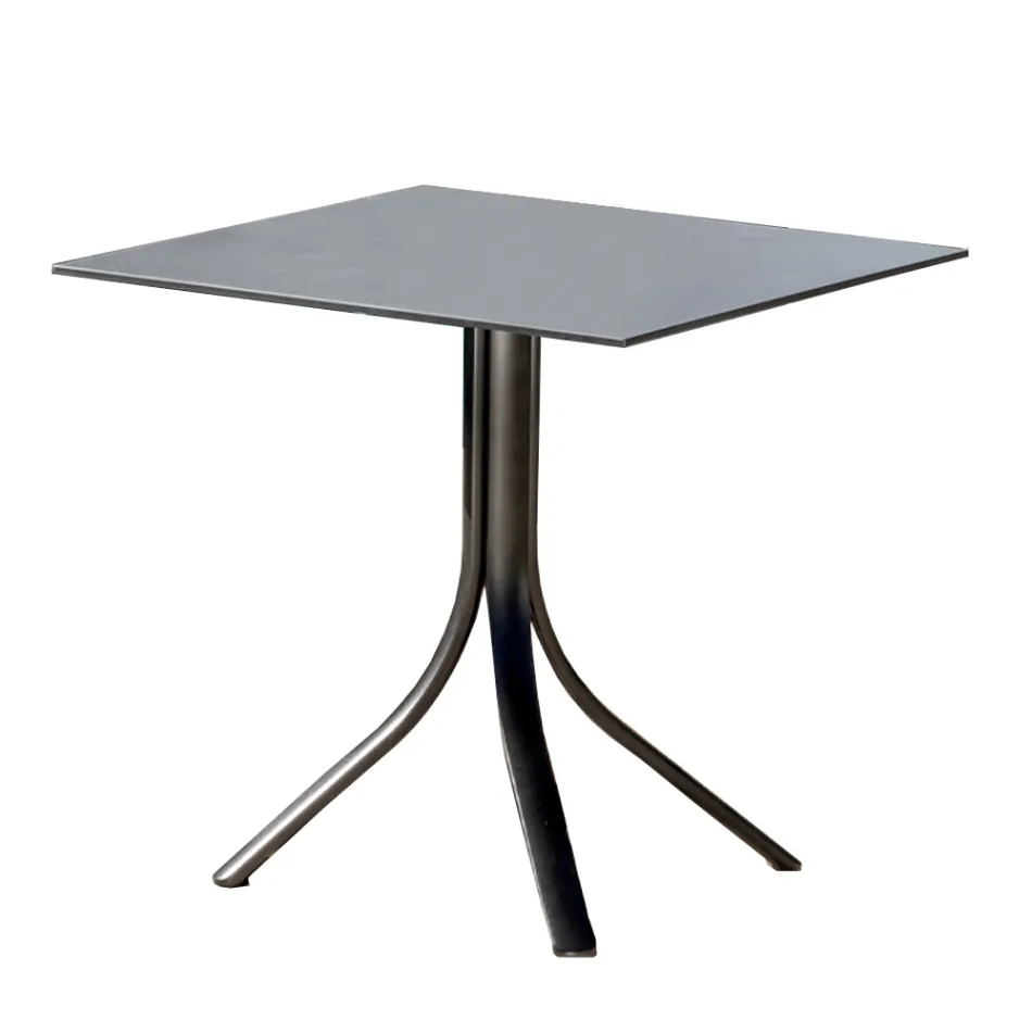 Outdoor Bar Table with 3 Reclining Aluminium Legs in 2 Finishes - Filomena Viadurini